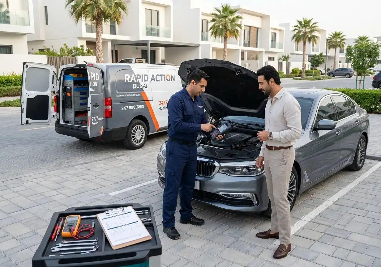 Mobile mechanic or workshop car repair service in DAMAC Hills