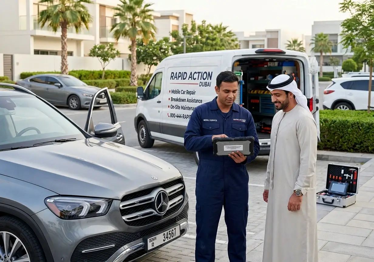 Car repair service in DAMAC Hills with professional mobile mechanic support